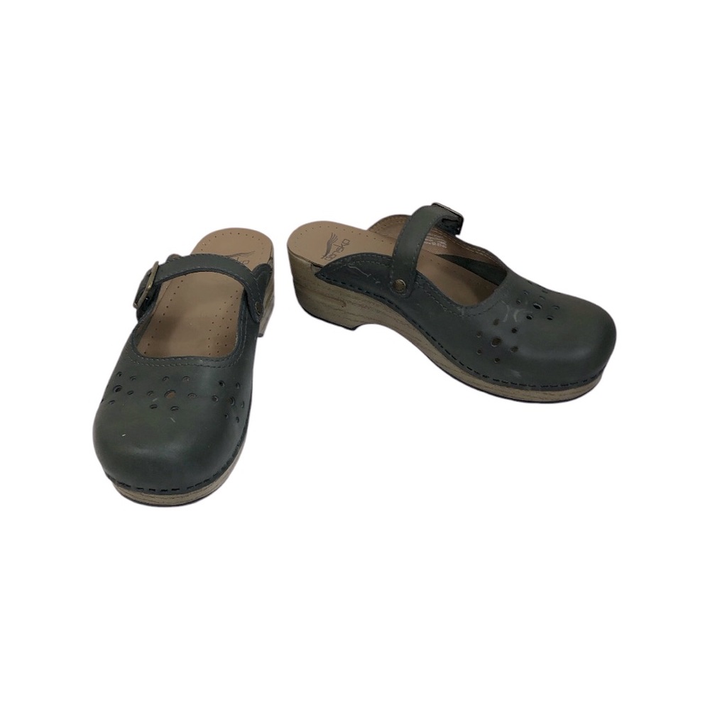 DANSKO Merrie Cabrio Mary Jane Army Green Slip In Clog Size 38